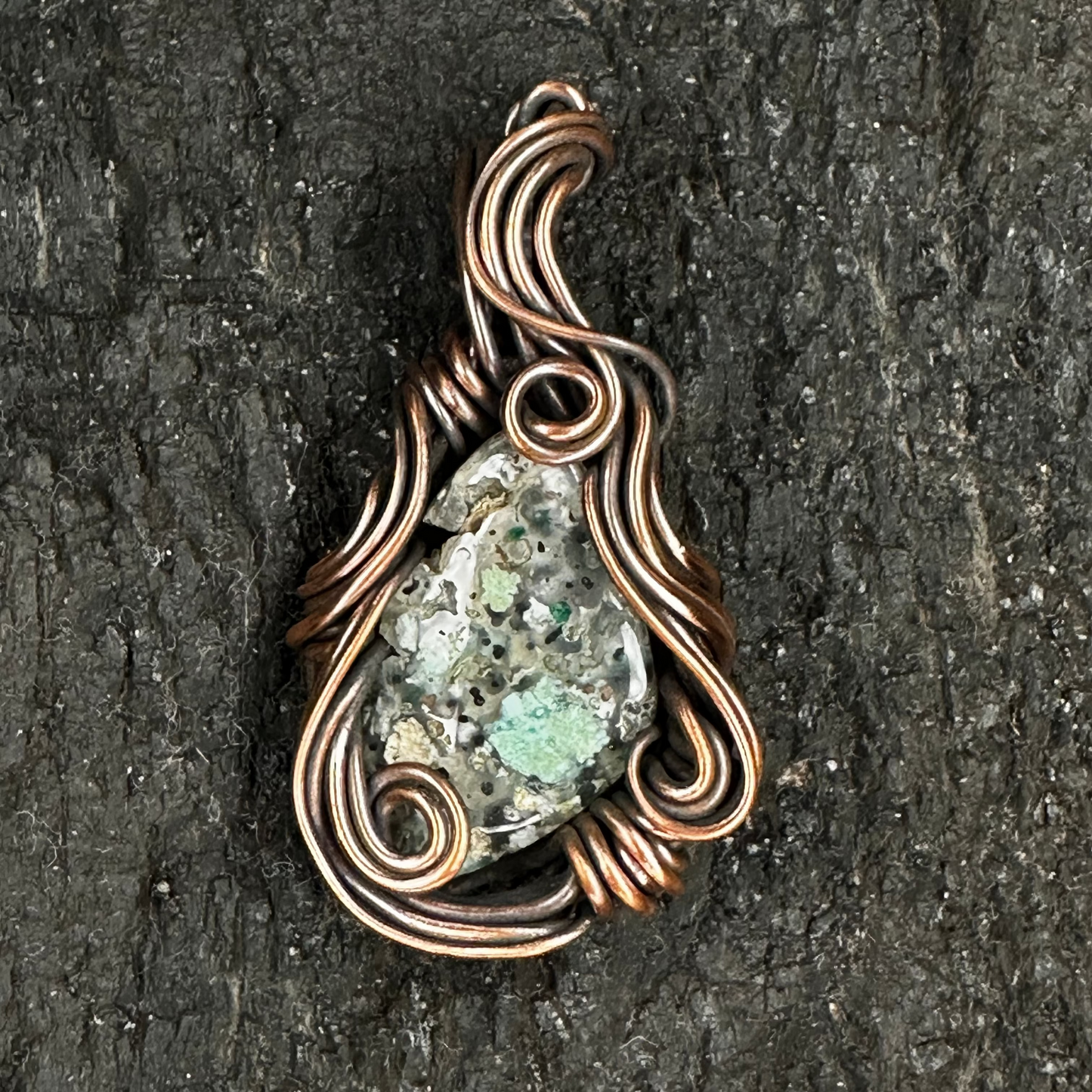 Aquadite Pendant – EX-13 The Embrace | Exclusive Handwoven One-of-One