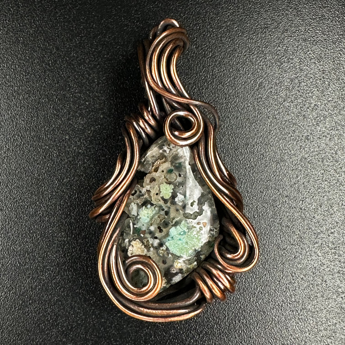 Aquadite Pendant – EX-13 The Embrace | Exclusive Handwoven One-of-One