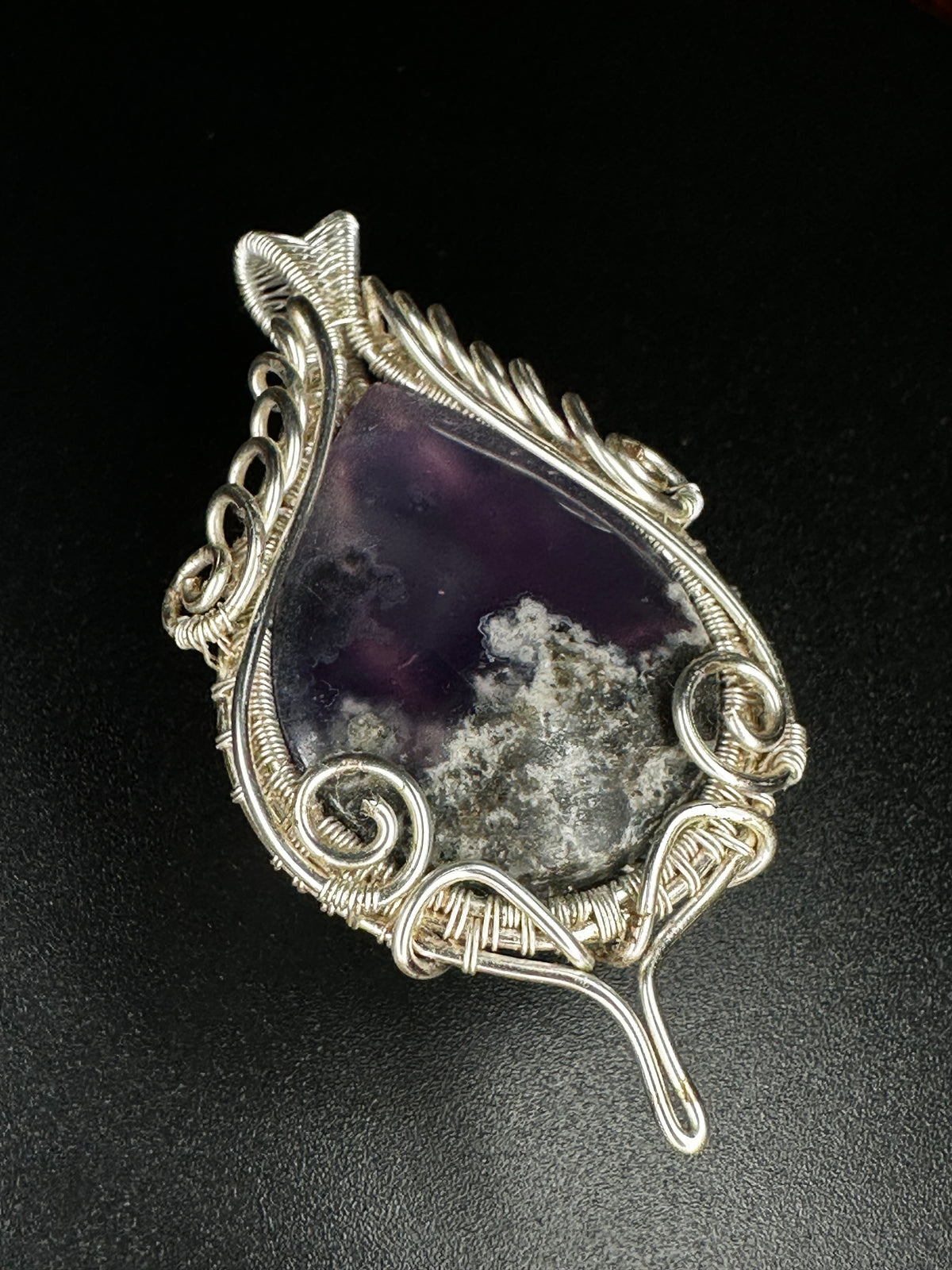 Moss Agate Pendant MA-01 — The Sanctuary | Handwoven Silver