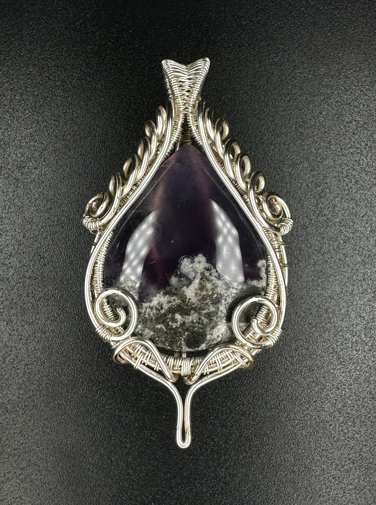 Moss Agate Pendant MA-01 — The Sanctuary | Handwoven Silver