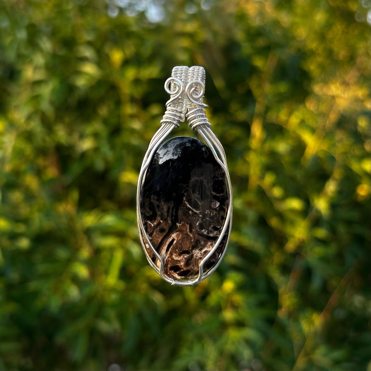 Fossil Palm Root pendant FP-01 The Relic handcrafted in silver