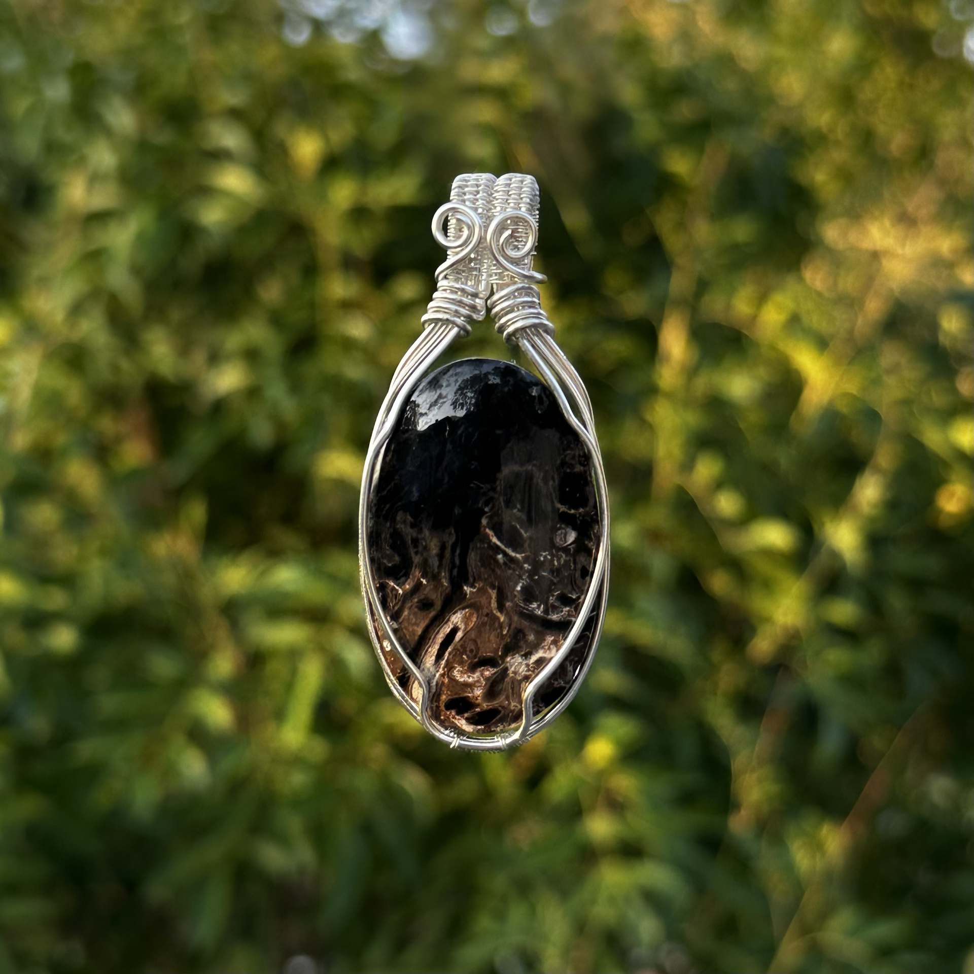 Fossil Palm Root pendant FP-01 The Relic handcrafted in silver
